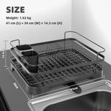 Steel Frame Dish Drying Rack Durable Steel Frame, Removable Utensil Holder, Compact Size for Small Kitchens & Apartments - Close-Up Angle