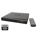 HDMI DVD Player (Black) w/ Remote Control, Compact Size, 8 Languages - Front View