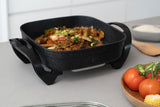 Stone Electric Fry Pan for Cooking, 7.2L Capacity, Non-Stick - Close-Up Angle