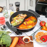 Electric Fry Pan with Cooking Divider, 3.5L Capacity, Non-Stick - Side View