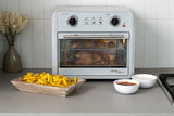 23L Air Fryer Oven + 3 Cooking Accessories (Silver) 23L Capacity - Close-Up Angle