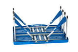 Portable Blue 4-Person Outdoor Folding Table Set - Rear View