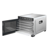 Stainless Steel Food Dehydrator with Large Capacity 6 Trays - Top-Down View