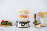 3 Tier Food Steamer with Stainless Steel Base - Front View