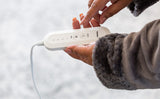 Plush flannel fleece Foot Warmer with 4 Temperature Settings - Side View