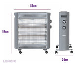 2200W Quartz Infrared Radiant Heater with Adjustable Thermostat and 2 Power Settings - Front View