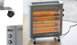 2200W Quartz Infrared Radiant Heater with Adjustable Thermostat and 2 Power Settings - Rear View