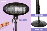 2000W 2.1m Free Standing Adjustable Portable Outdoor Electric Patio Heater Black - Top-Down View