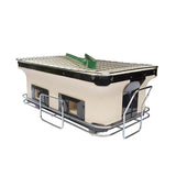 Portable Hibachi Tabletop Grill Dual Charcoal BBQ Chambers - Front View