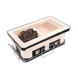 Portable Hibachi Tabletop Grill Dual Charcoal BBQ Chambers - Side View