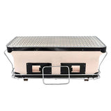 Portable Hibachi Tabletop Grill Dual Charcoal BBQ Chambers - Top-Down View