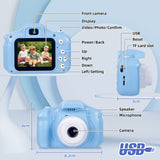 Kids Digital Dual Lens Camera, 4x Zoom and HD Video Recording (Blue) - Top-Down View