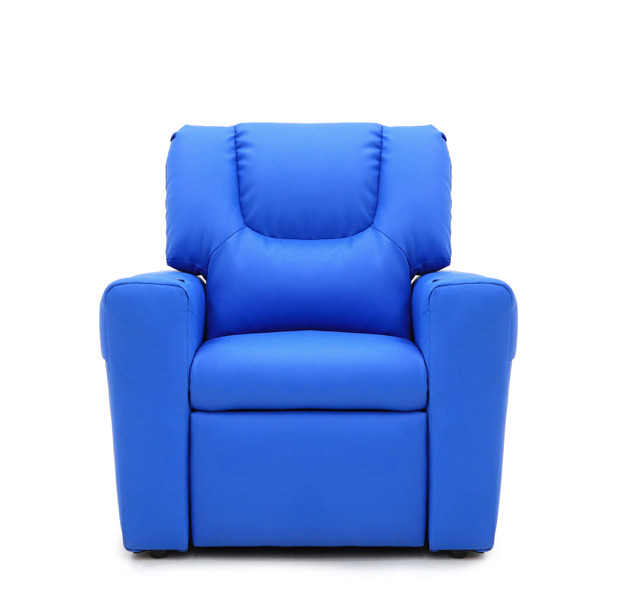 Blue Kids push back recliner chair with cup holder