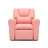 Pink Kids push back recliner chair with cup holder - Front View