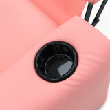 Pink Kids push back recliner chair with cup holder - 45-Degree Angle