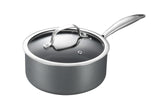 8-Piece Cookware Set with Non-stick Coating and Glass Lids - Side View