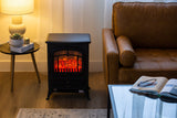 Electric Fireplace Heater w/ Real Flame Effect & 2 Heat Settings - Front View