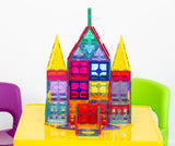 78 Pcs non-toxic STEM Educational, Durable Magnetic Tiles/Puzzle with Storage Bag - Front View