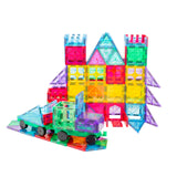 120 Pcs non-toxic STEM Educational, Durable Magnetic Tiles/Puzzle with Storage Bag