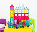 120 Pcs non-toxic STEM Educational, Durable Magnetic Tiles/Puzzle with Storage Bag - Front View