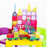 200 Pcs non-toxic STEM Educational, Durable Magnetic Tiles/Puzzle with Storage Bag - Front View