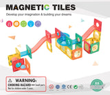 88 Pcs non-toxic STEM Educational, Durable Magnetic Tiles/Puzzle with Storage Bag - 45-Degree Angle