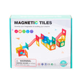 88 Pcs non-toxic STEM Educational, Durable Magnetic Tiles/Puzzle with Storage Bag - Rear View
