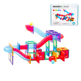 118 Pcs non-toxic STEM Educational, Durable Magnetic Tiles/Puzzle with Storage Bag - Top-Down View