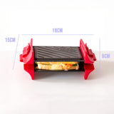 Compact Microwave Sandwich Maker Non-Stick Grill Plates for Quick Meals at Home, Work, or Travel - Side View