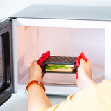 Compact Microwave Sandwich Maker Non-Stick Grill Plates for Quick Meals at Home, Work, or Travel - Rear View