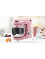1200W Mix Master 5L Kitchen Stand (Pink) w/ Bowl/ Whisk/ Beater - Front View