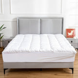 Hypoallergenic, Antibacterial w/ 100% Microfiber filling Mattress Topper - QUEEN - Side View