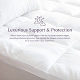 Hypoallergenic, Antibacterial w/ 100% Microfiber filling Mattress Topper - QUEEN - Rear View