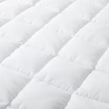 Hypoallergenic, Antibacterial w/ 100% Microfiber filling Mattress Topper - QUEEN - Close-Up Angle