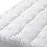 Hypoallergenic, Antibacterial w/ 100% Microfiber filling Mattress Topper - QUEEN - Low Angle