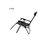 Pack of 2 Adjustable Zero Gravity Recliner Chairs (Black) - Side View