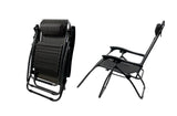 Pack of 2 Adjustable Zero Gravity Recliner Chairs (Black) - Top-Down View