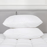 100 Percent Cotton Pillow Cover with 800g Poly Fill,  Hypoallergenic, Antibacterial, and Cooling Technology  2 PK - Top-Down View