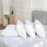 100 Percent Cotton Pillow Cover with 800g Poly Fill,  Hypoallergenic, Antibacterial, and Cooling Technology  4 PK - Front View