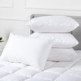 100 Percent Cotton Pillow Cover with 800g Poly Fill,  Hypoallergenic, Antibacterial, and Cooling Technology  4 PK - Top-Down View
