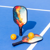 Pickleball Set with 6 Aerodynamic Balls and 2 Fiberglass Paddles - Front View
