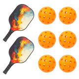 Pickleball Set with 6 Aerodynamic Balls and 2 Fiberglass Paddles - Rear View
