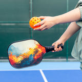 Pickleball Set with 4 Fiberglass Paddles, 6 Balls, Net, and Carry Bag - Low Angle