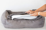 Easy to Clean Electric Heated Rabbit Faux Fur Covering Pet Bed - Medium - Side View