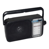 AM/FM Mantle Radio (Black) Battery Operated, w/ Bandwidth 540-1600 - Front View
