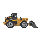 Remote Control Model Bulldozer Truck (Yellow), Driving Cab and Scoop - Front View