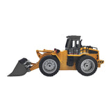 Remote Control Model Bulldozer Truck (Yellow), Driving Cab and Scoop - Side View