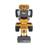 Remote Control Model Bulldozer Truck (Yellow), Driving Cab and Scoop - Rear View