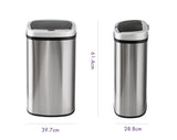 50L Stainless Steel Motion Sensor Rubbish Bin - Front View