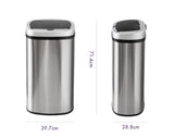 60L Stainless Steel Motion Sensor Rubbish Bin - Front View